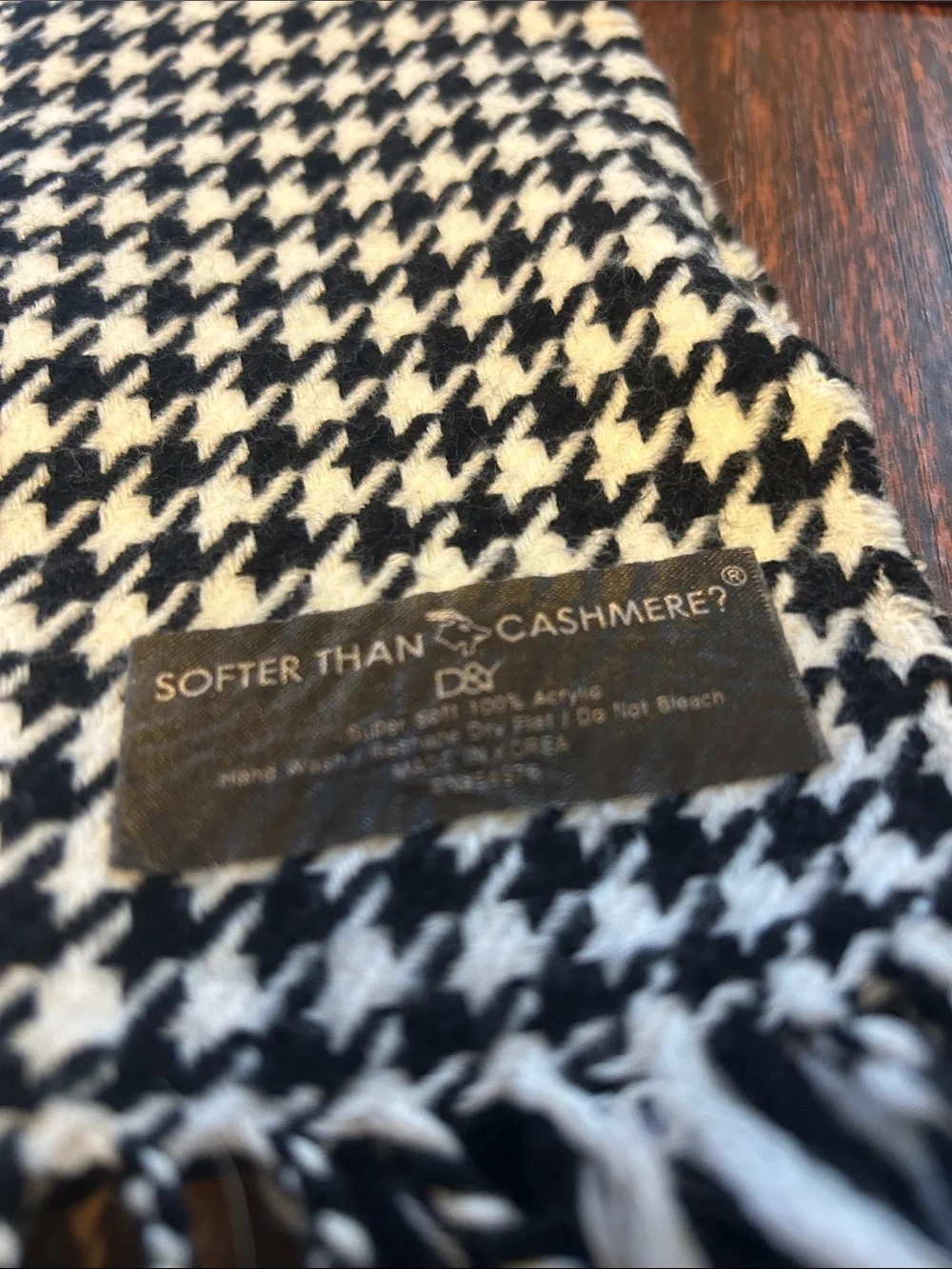 Black & White Houndstooth Scarf - SOFTER THAN CASHMERE